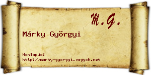 Márky Györgyi névjegykártya